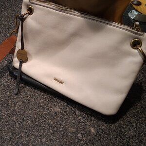 Margot Black Kiera two tone zipper crossbody bag